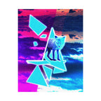 Blue Fox in Space Poster - Celestial Animal Art Print