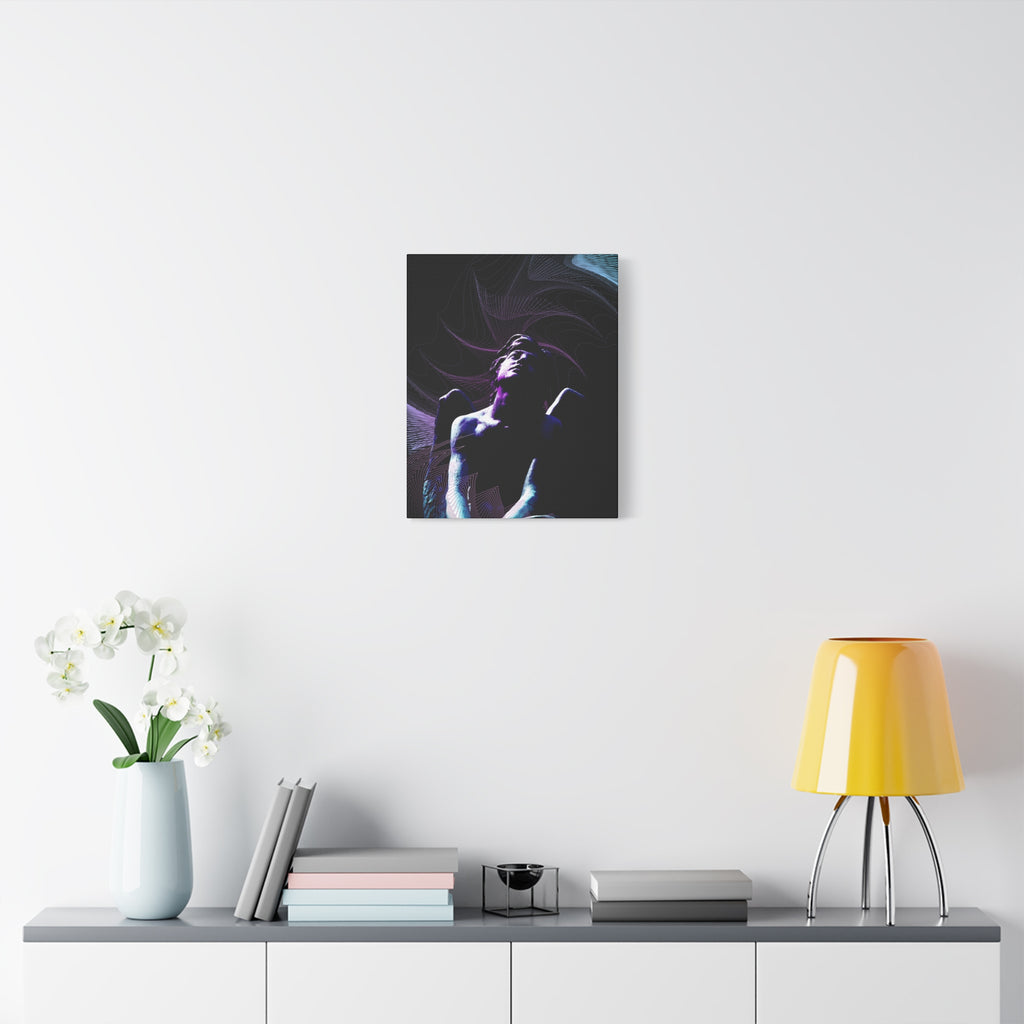 Skybound Canvas Wall Art - Surreal Angel Figure in the Clouds