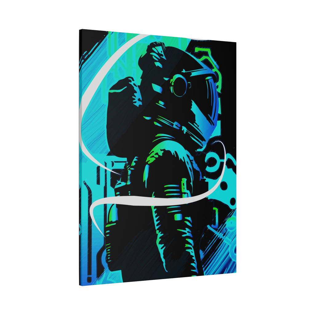 Grunge Paint Blast Canvas Wall Art - Abstract Graffiti Astronaut Decor