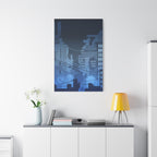 City Lights Canvas Wall Art - Neon Cyberpunk Cityscape Decor