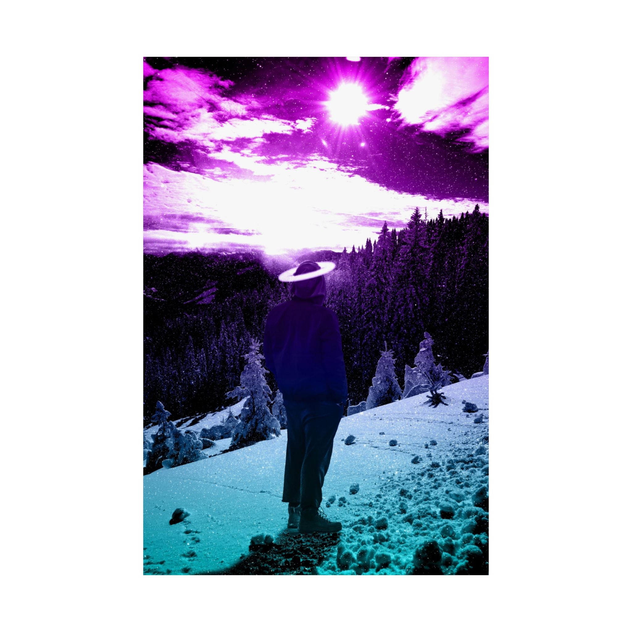 Winter Aurora Lights Matte Poster Print