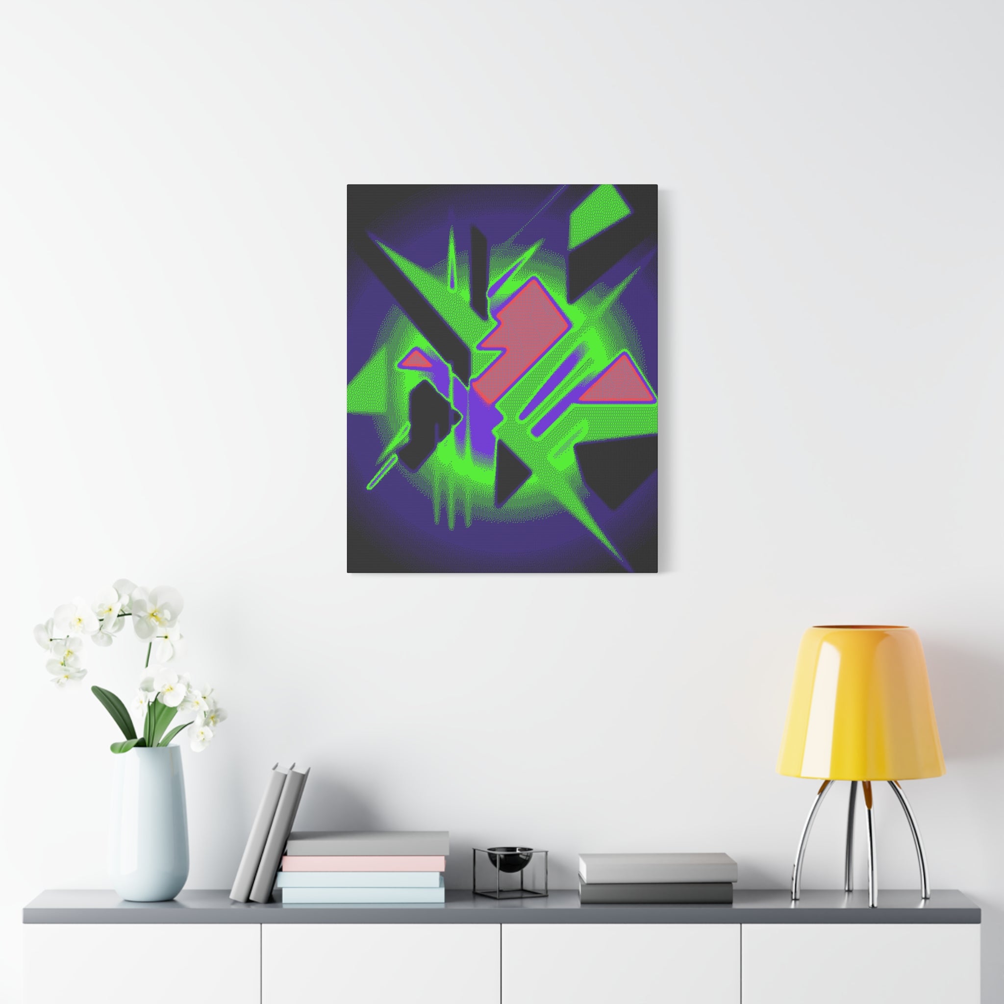 90s Paranoia Canvas Wall Art - Grunge Glitch Trippy Decor