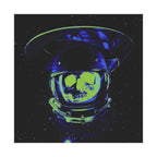 The Void of Space Matte Vertical Poste - Neon Skull Astronaut Art Print