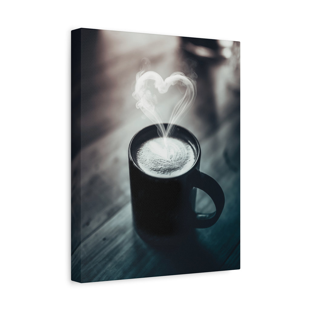 Coffee Love Kitchen Canvas Wall Art - Rustic Cafe Decor