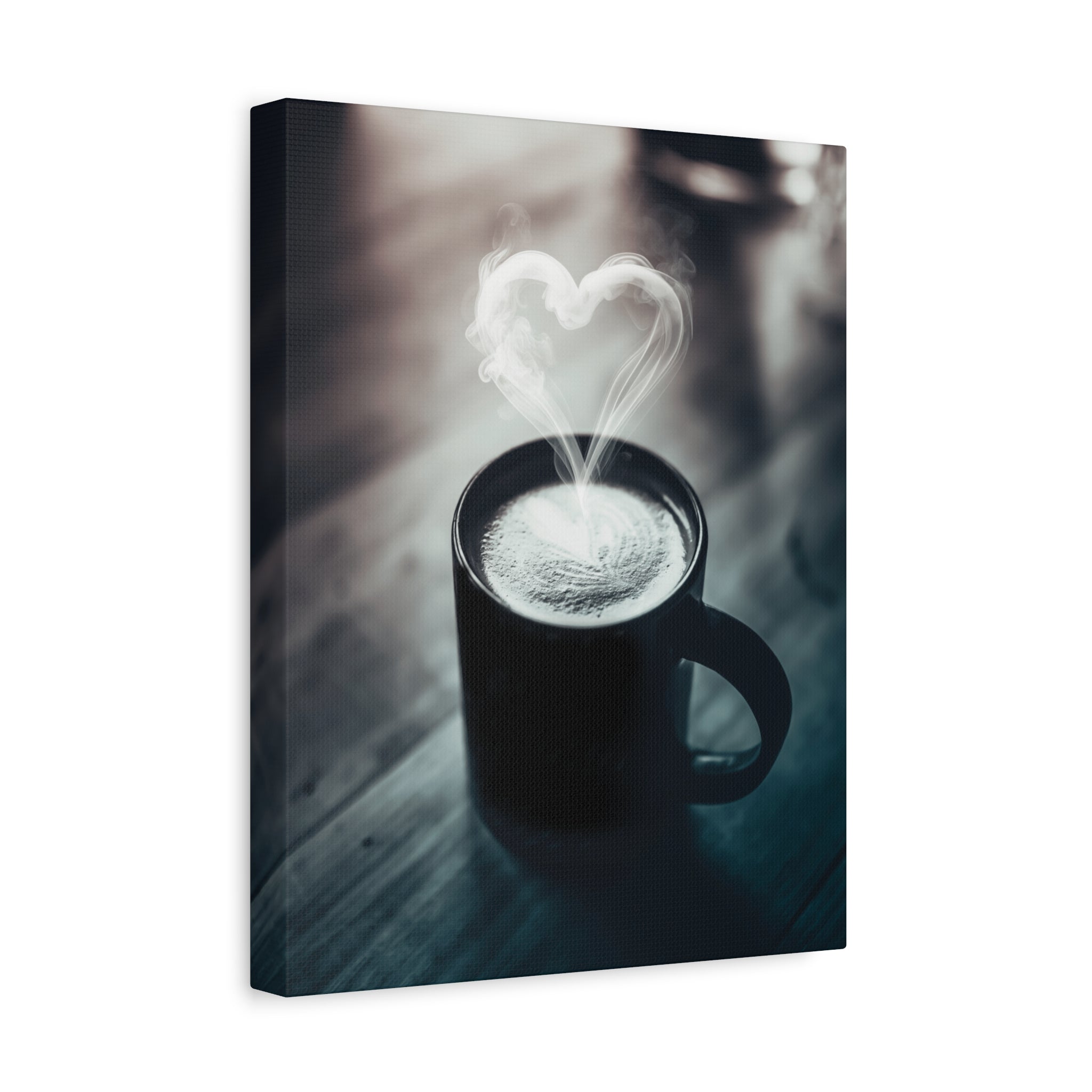 Coffee Love Kitchen Canvas Wall Art - Rustic Cafe Decor