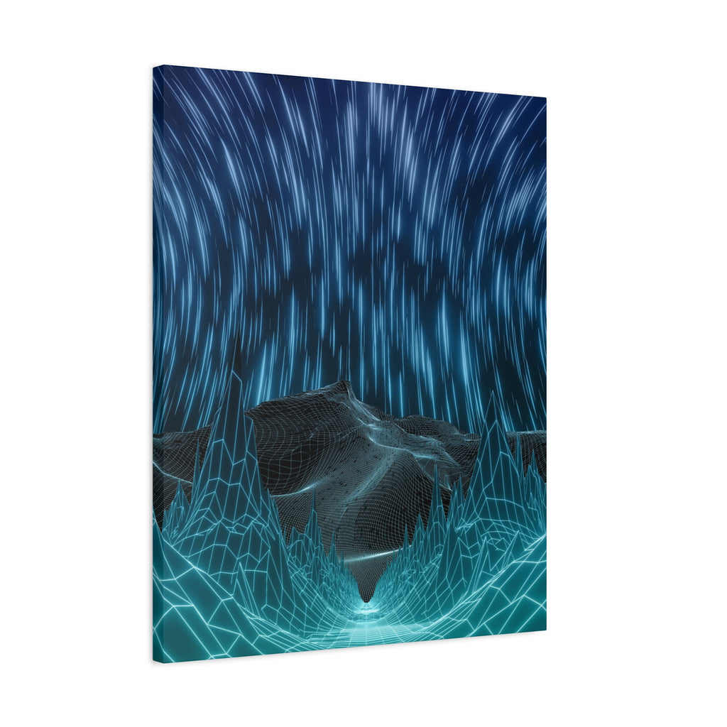 Cyber Wave Escape Canvas Print - Retro Futurism Vaporwave Decor