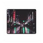Cyberpunk Slick Street Mouse Pad - Neon Alley Desk Mat