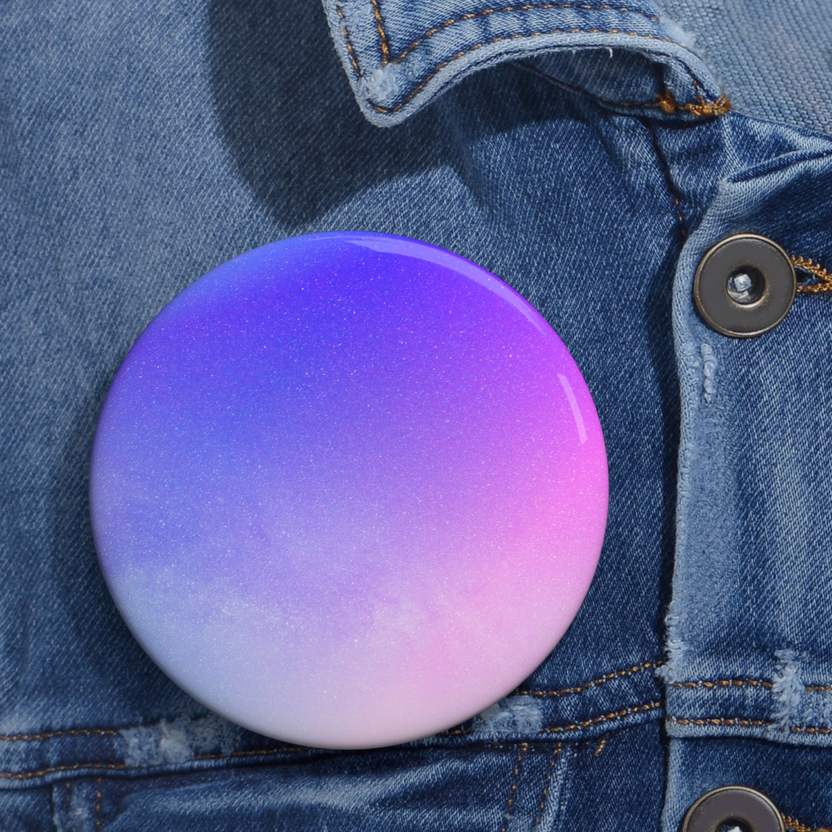 Starfield Space Galaxy Pin - Cosmic Purple Art Button
