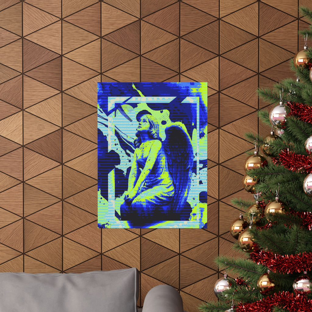 Stone Angel Vaporwave Matte Poster Print