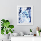 Blue Sky Dragon Framed Poster - Celestial Fantasy Wall Art