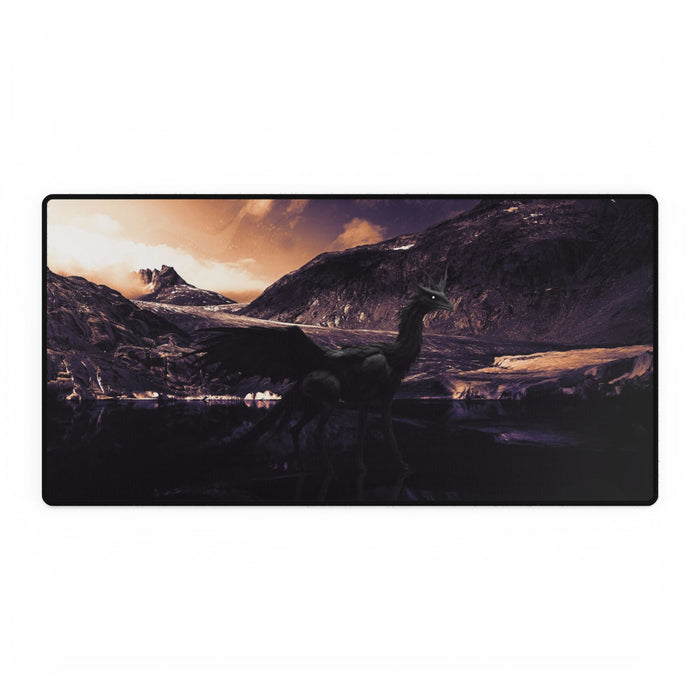 Baby Winged Dragon Mouse Pad - Fantasy Landscape Desk Mat by Kiyo Arts