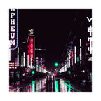 Cyberpunk Slick Street Poster - Neon Alley Art Print