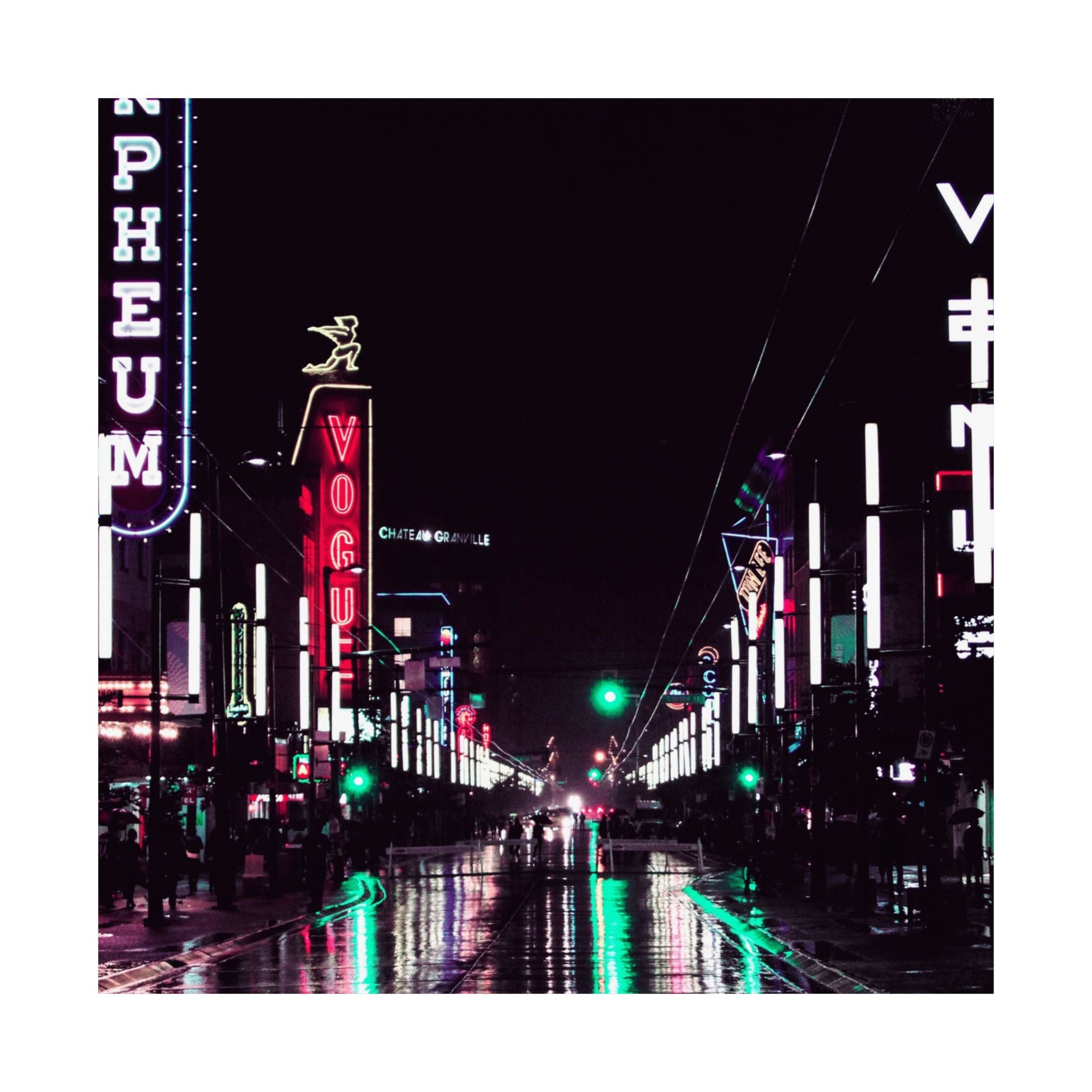 Cyberpunk Slick Street Poster - Neon Alley Art Print