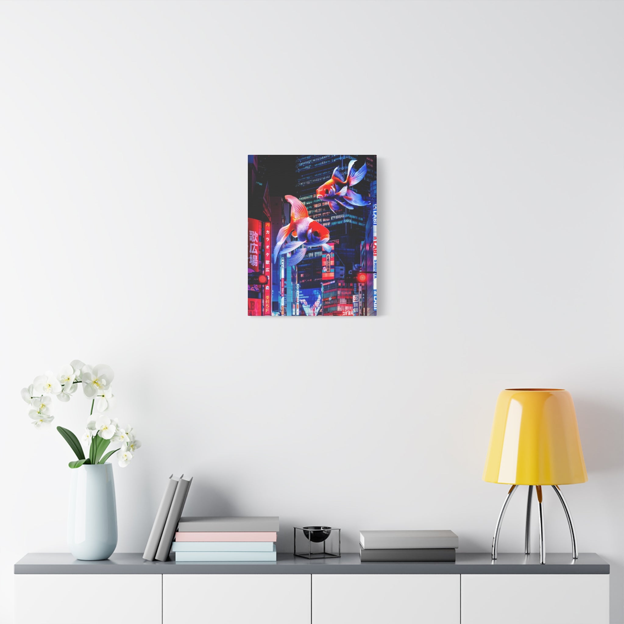 Japanese City Punk FX.2 Canvas Wall Art - Neon Japan Cyberpunk Street