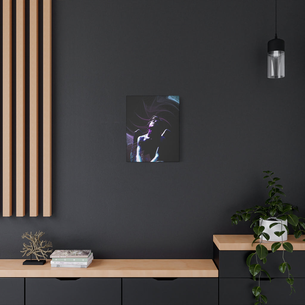 Skybound Canvas Wall Art - Surreal Angel Figure in the Clouds