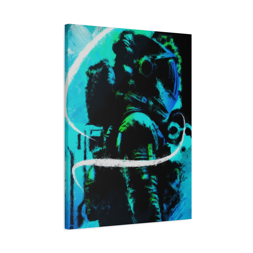 Grunge Space Man Canvas Art - Urban Graffiti Astronaut Decor