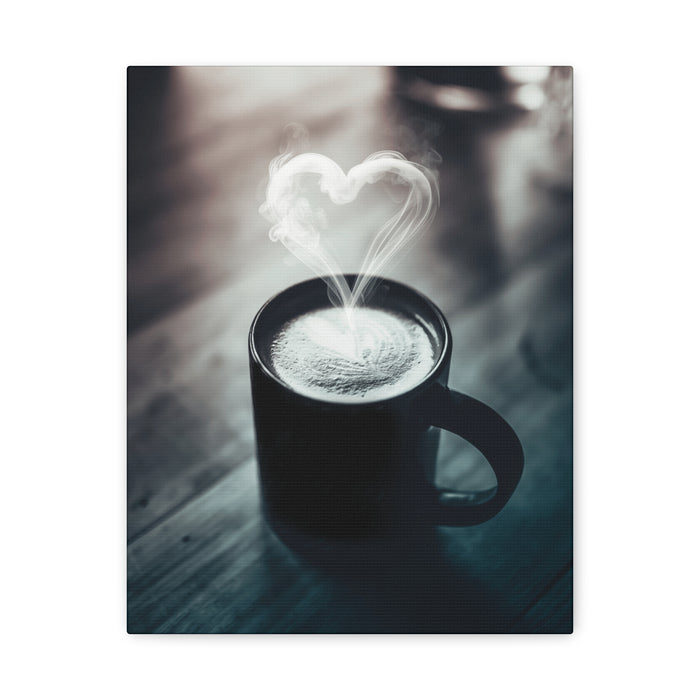 Coffee Love Kitchen Canvas Wall Art - Rustic Cafe Decor