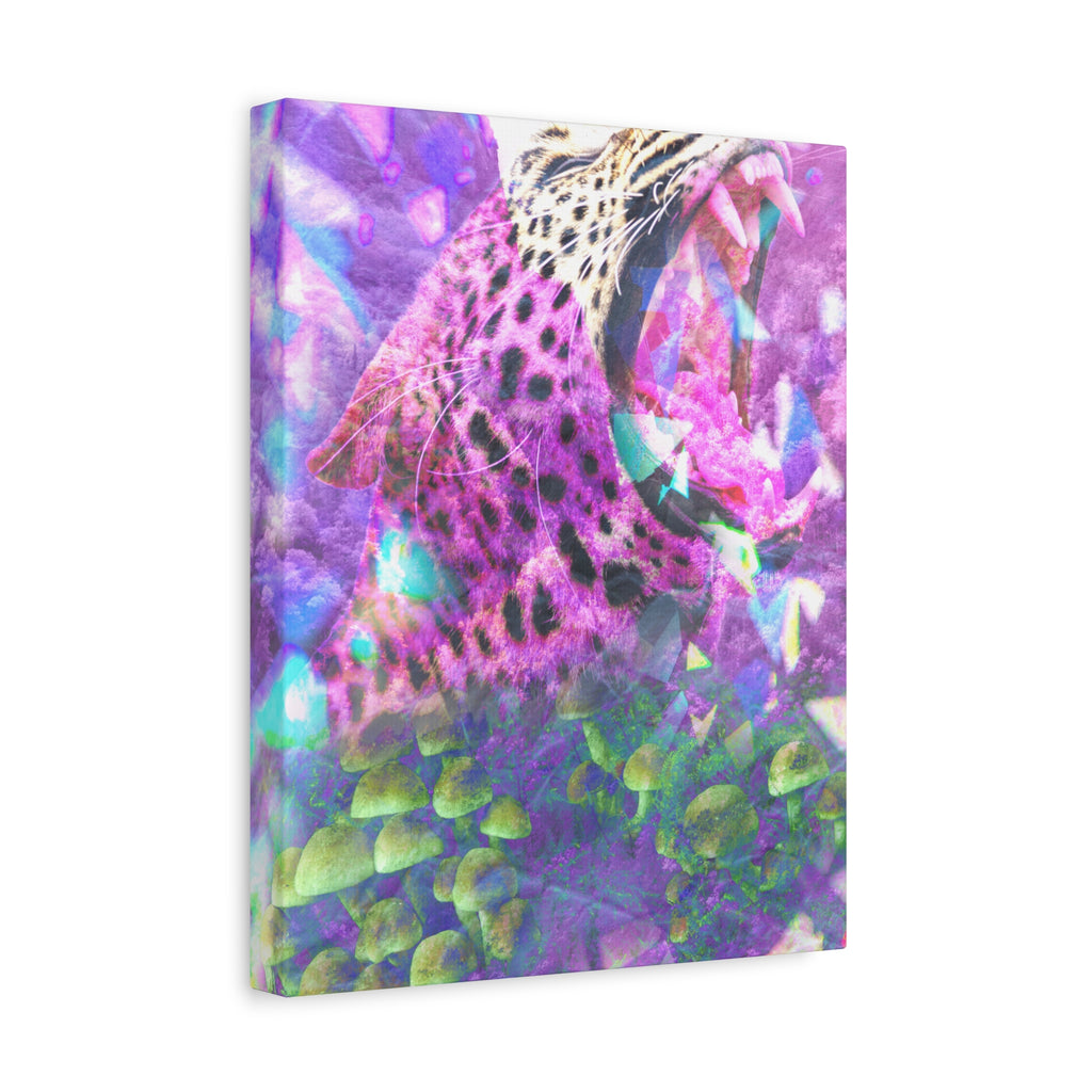 Vibrant Roaring Leopard Matte Canvas Wall Art