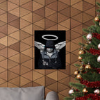 Modern Angel Poster - Black & White Geometric Wings Art Print