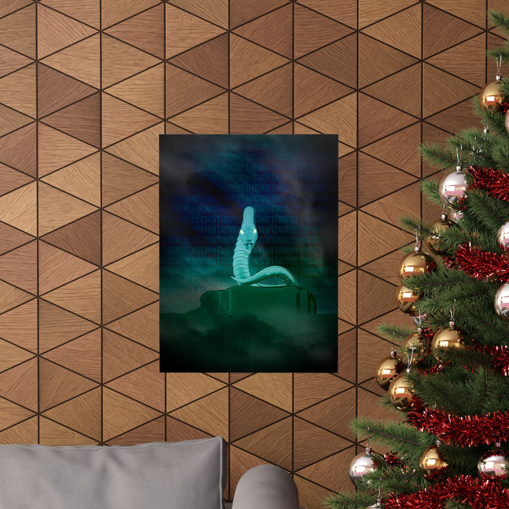 Snake Bite Poster - Caution-Theme Serpent Art Print