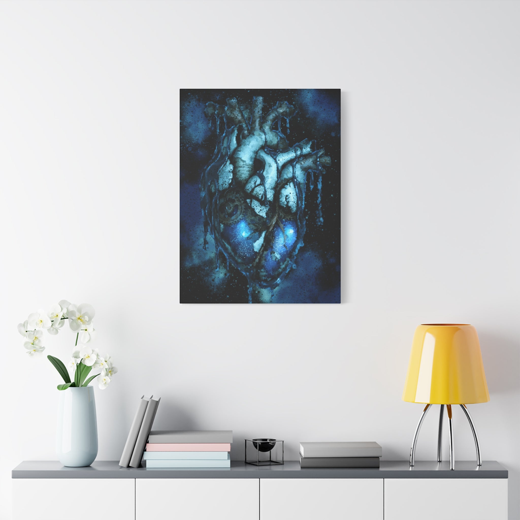 Galaxy Heart Canvas Wall Art - Cosmic Anatomical Space Love Decor