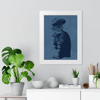 Grey Tabby Cat Framed Poster - Cute Pet Portrait Wall Art