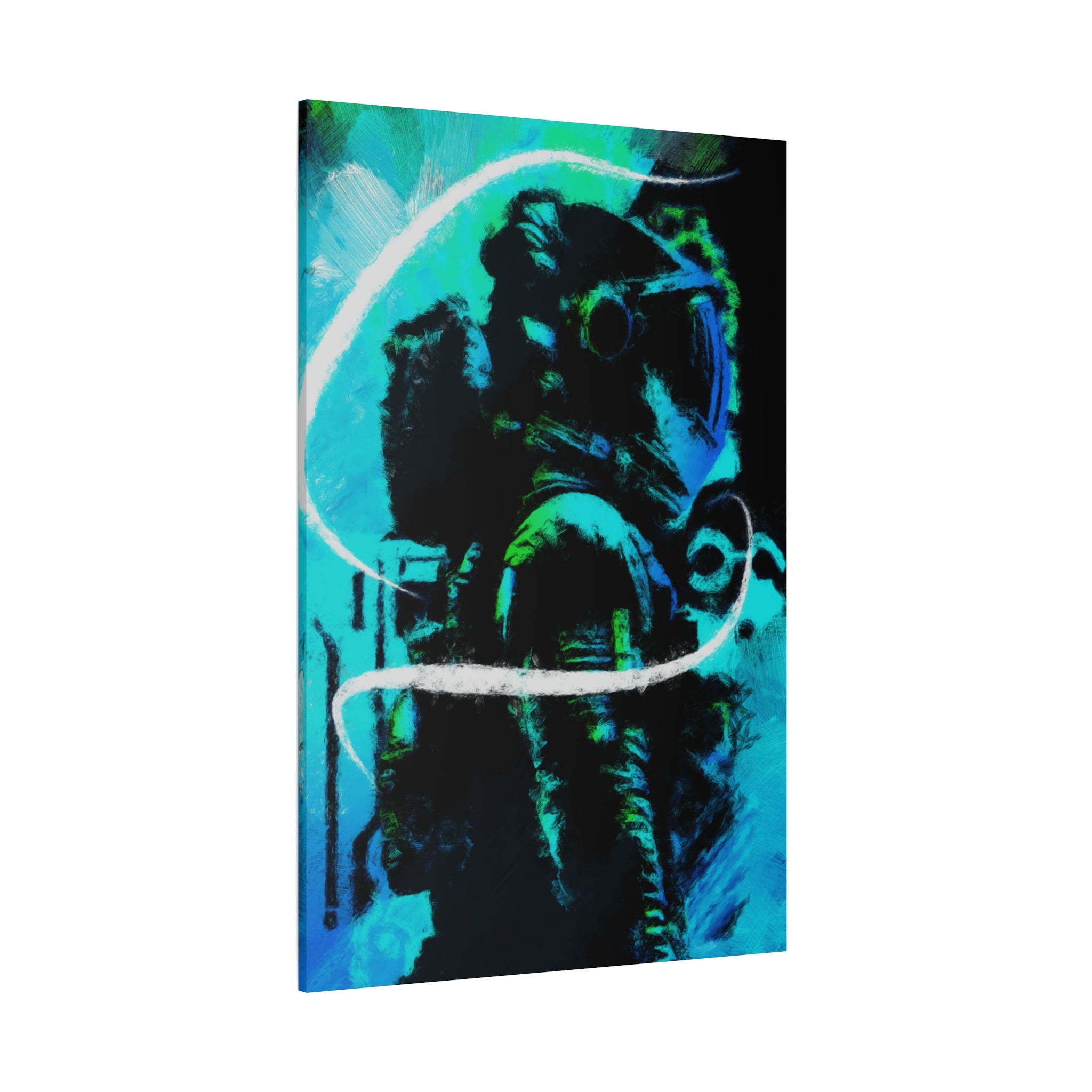 Grunge Space Man Canvas Art - Urban Graffiti Astronaut Decor