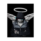 Modern Angel Poster - Black & White Geometric Wings Art Print