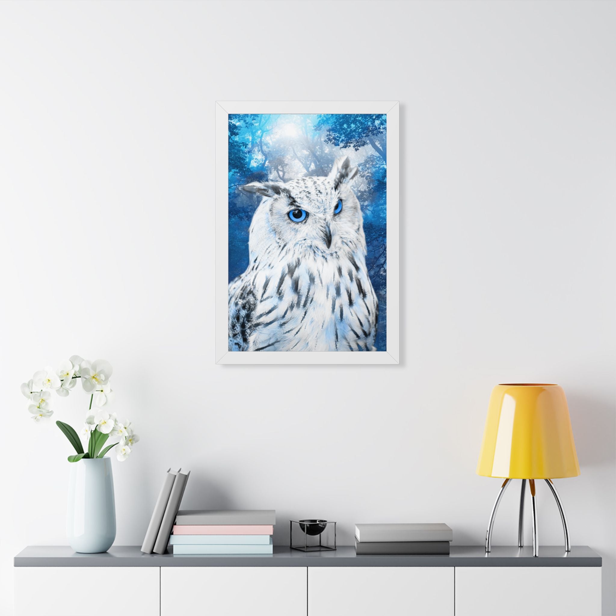 Frost Owl Poster - Ethereal Winter Woodland Art Print