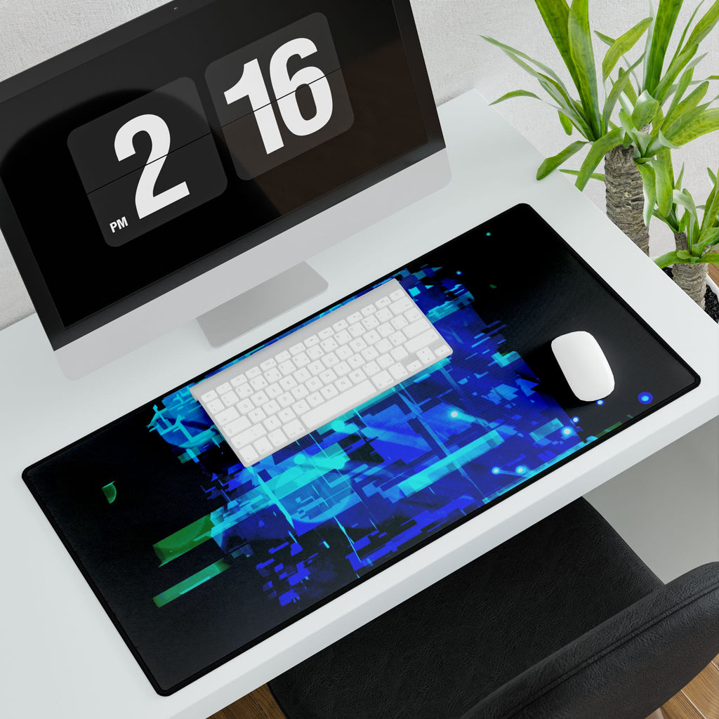 The Data Cube Futuristic Tech Grid Intelligence Desk Mat Mousepad