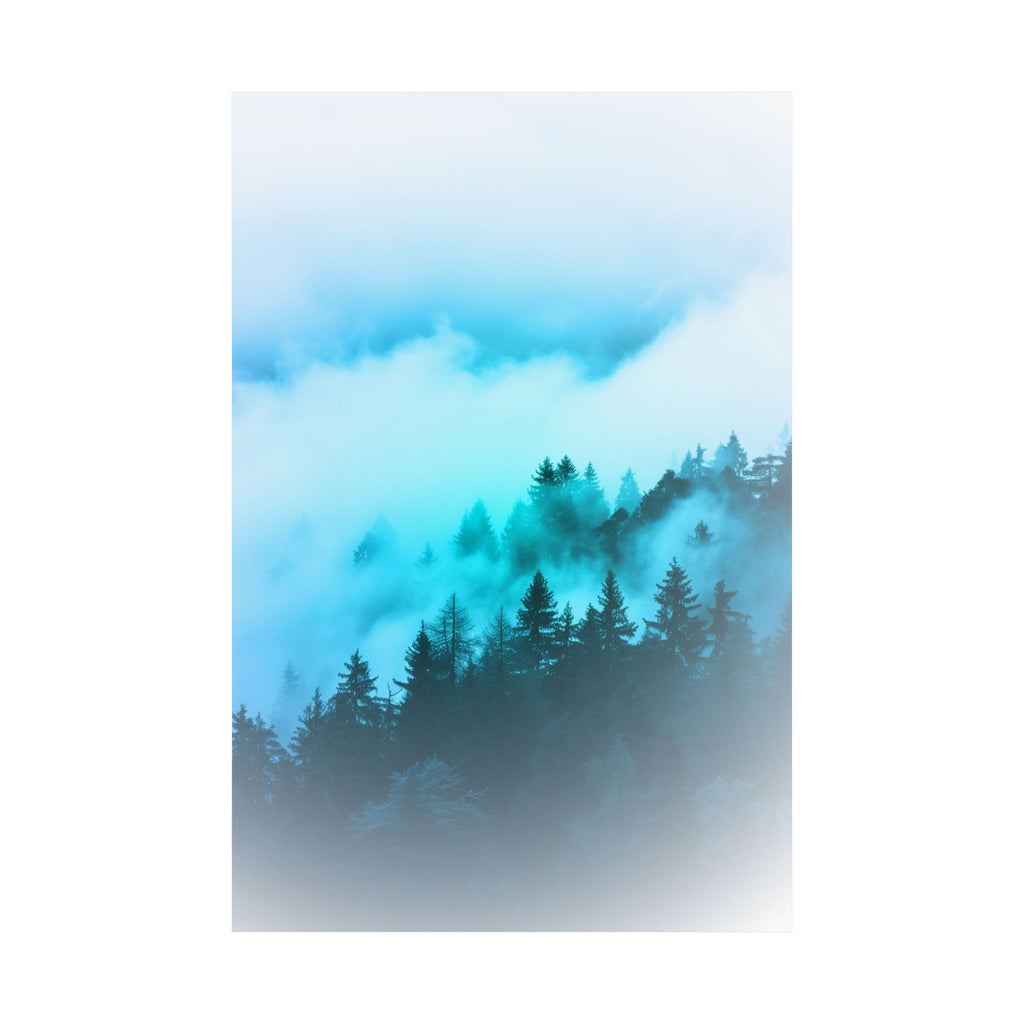 Blue Mountain Fog Poster - Misty Landscape Art Print
