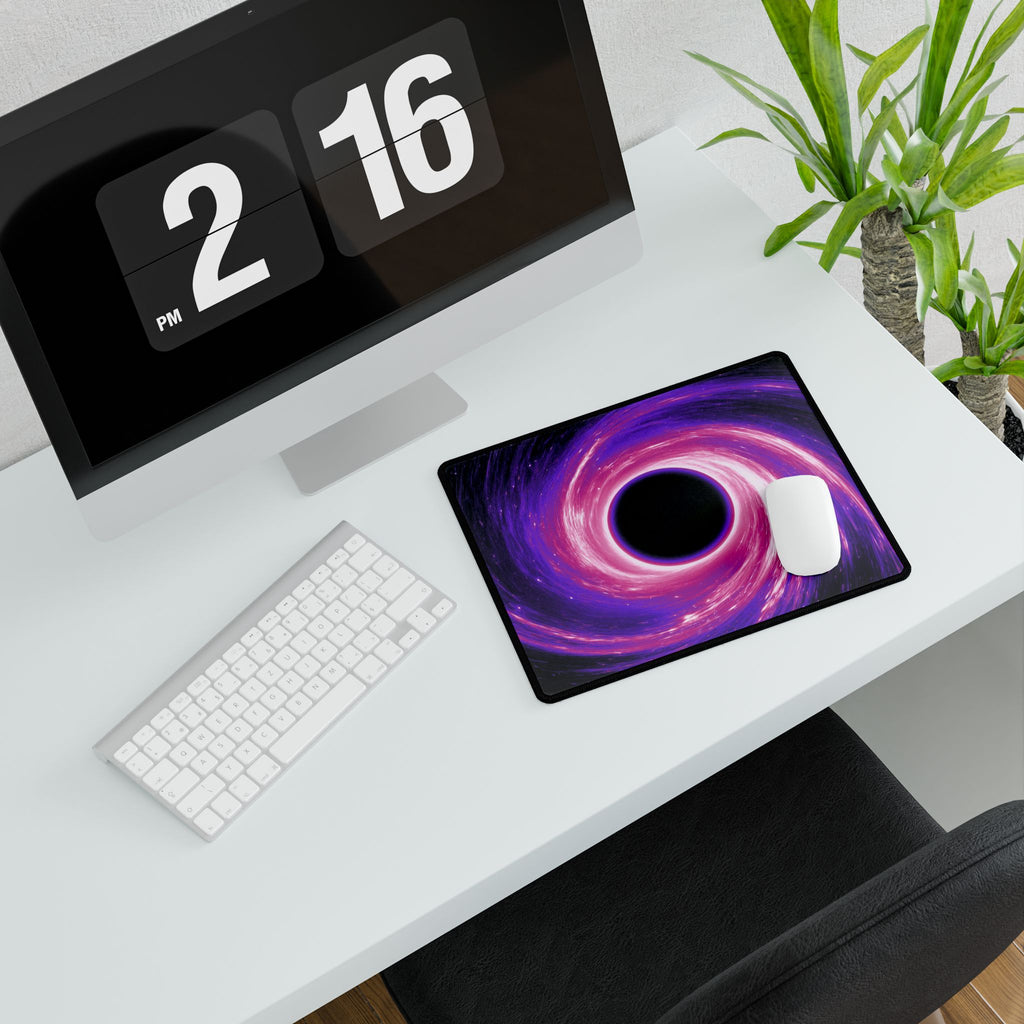 Purple Pink Wormhole XL Desk Mat - Cosmic Vortex Mouse Pad