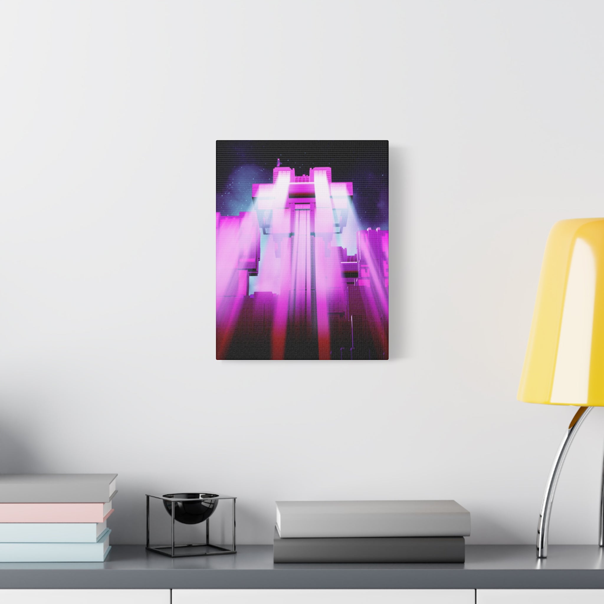 The City of Lights Vibrant Cityscape Canvas Art | Modern Neon Urban Skyline Wall Decor