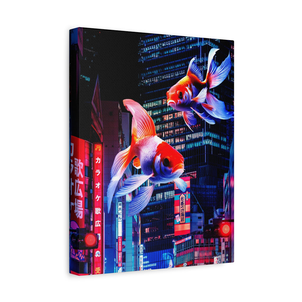 Japanese City Punk FX.2 Canvas Wall Art - Neon Japan Cyberpunk Street