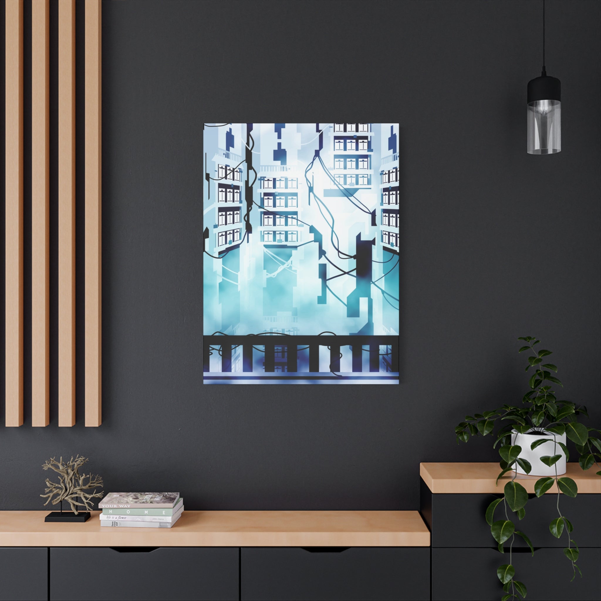 Memory Chamber Canvas Wall Art - Futuristic Sci-Fi Interior Decor