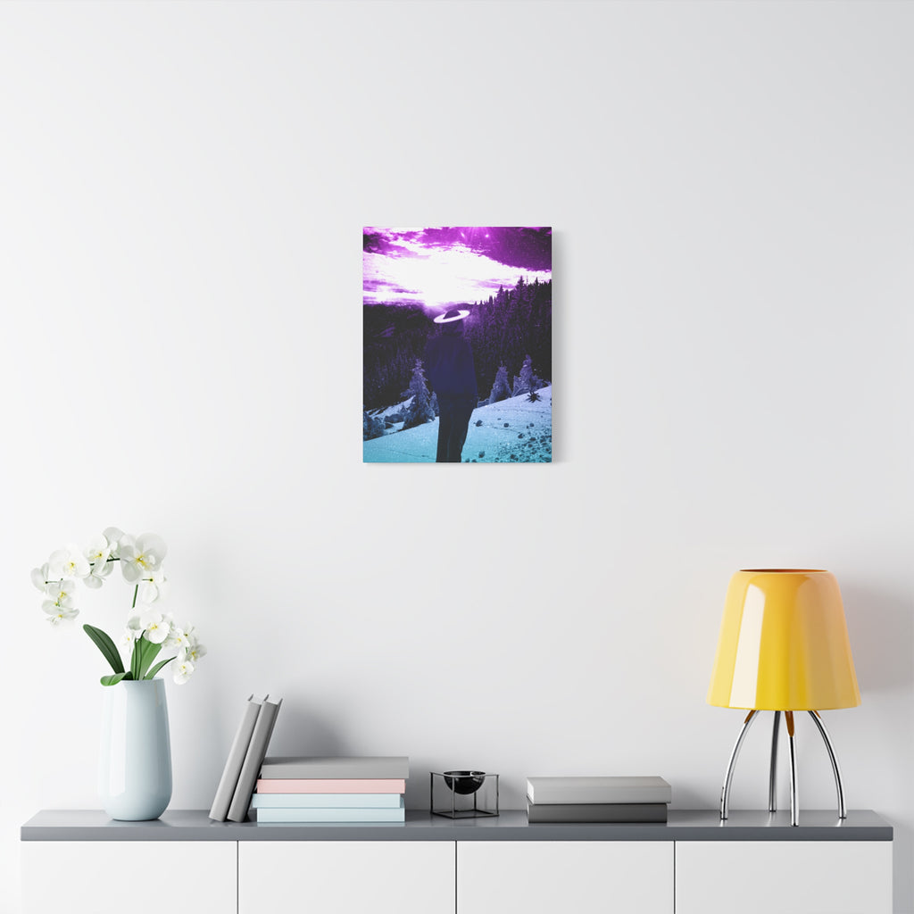 Winter Aurora Light Snowy Forest Canvas Art | Northern Lights Arctic Landscape Wall Decor