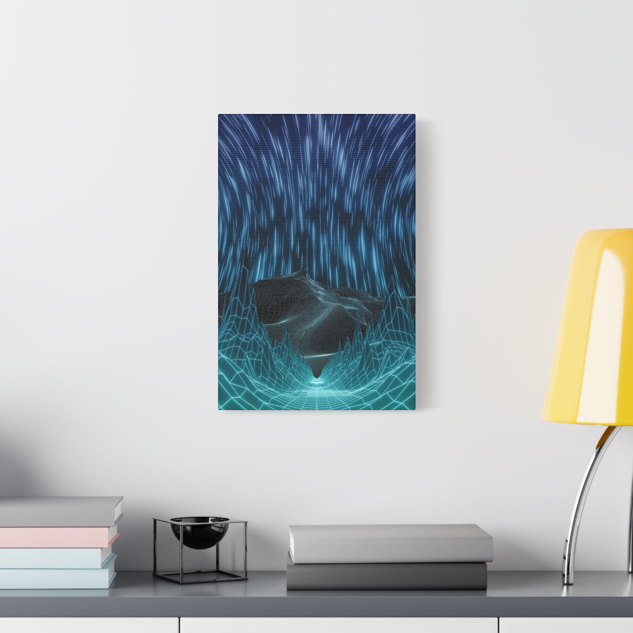Cyber Wave Escape Canvas Print - Retro Futurism Vaporwave Decor
