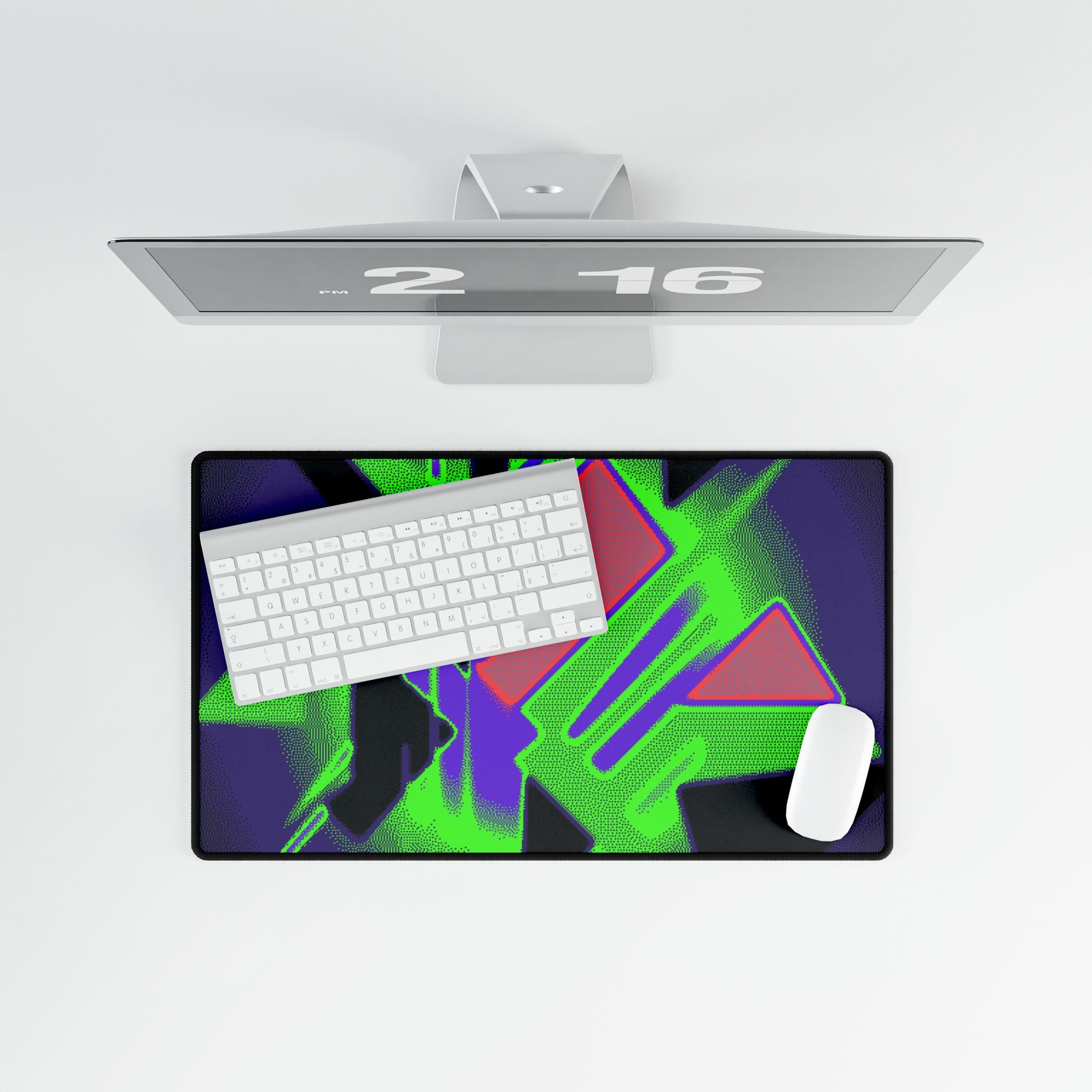 90s Paranoia Gaming Mouse Pad - Vaporwave Neon Desk Mat