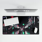 Cyberpunk Slick Street Mouse Pad - Neon Alley Desk Mat
