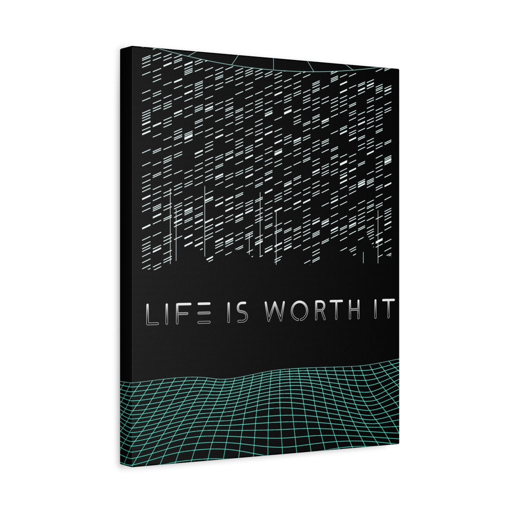 Life Is Worth It Canvas Wall Art - Abstract Symbolic Cyber Decor
