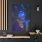 Figure in Space Canvas Wall Art - Cosmic Silhouette Decor