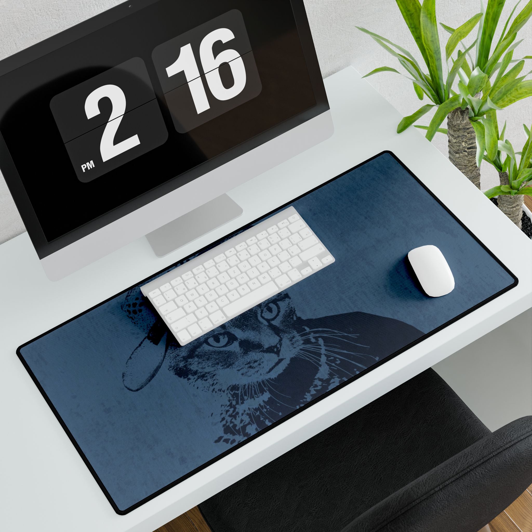 Grey Tabby Kitten Mouse Pad - Cute Cat Desk Mat