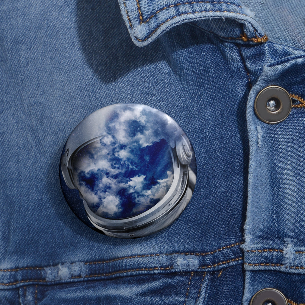 Astronaut Nebula Pin - Cosmic Space Art Button