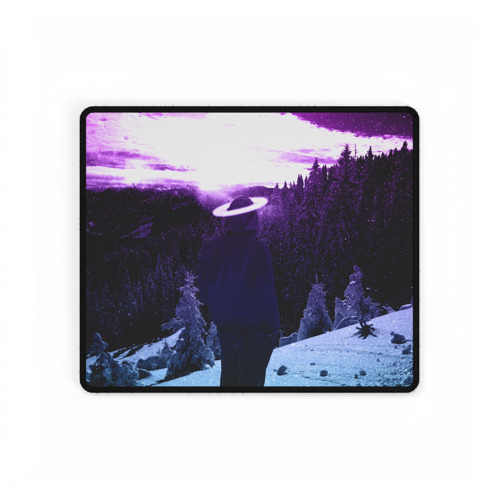 Winter Aurora Light Frozen Night Arctic Sky Desk Mat Mousepad