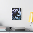 CRT Lion Retro Wave Canvas Art - 80s Vaporwave Neon Decor