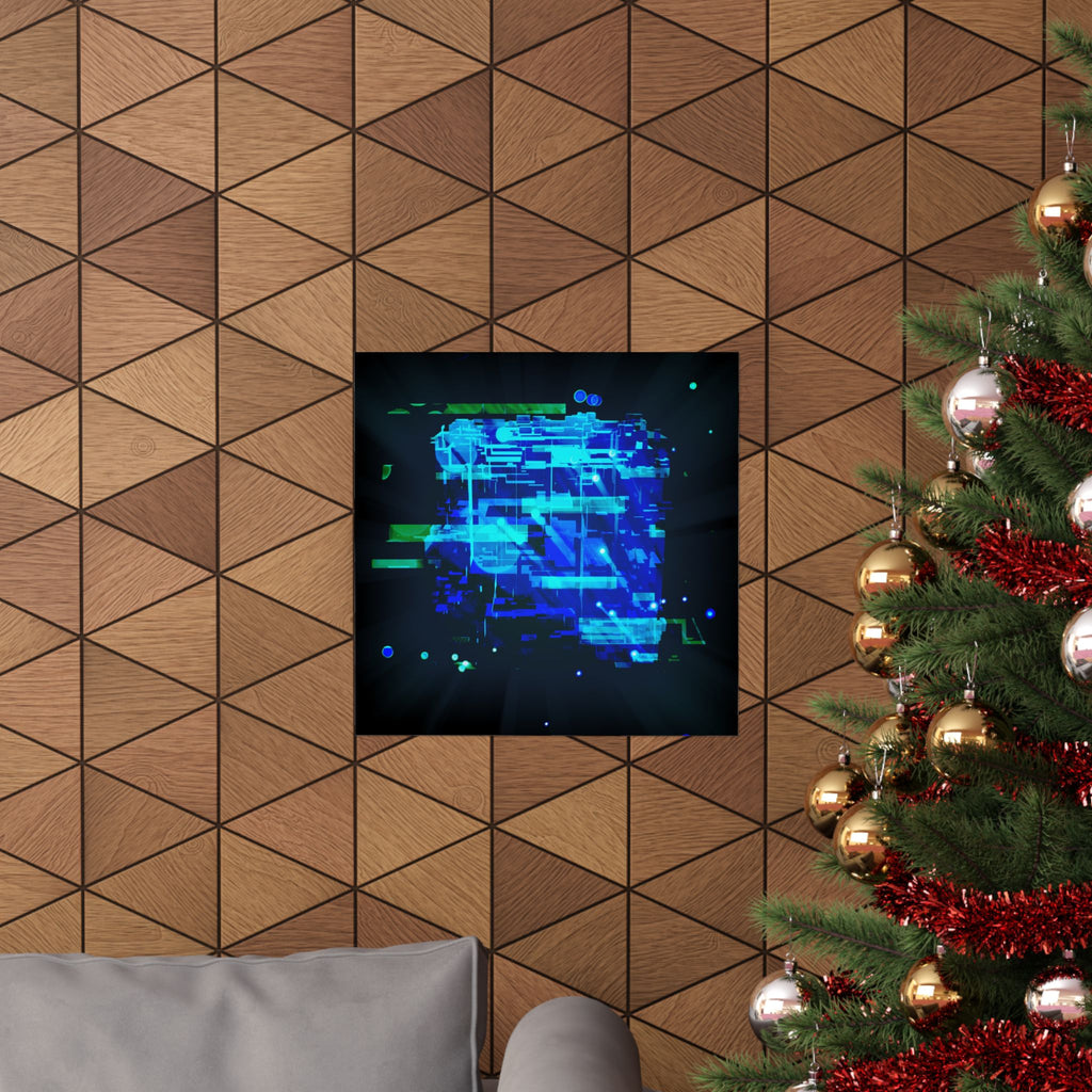 Vibrant Data Cube Matte Vertical Poster - Stunning Digital Art for Home Decor