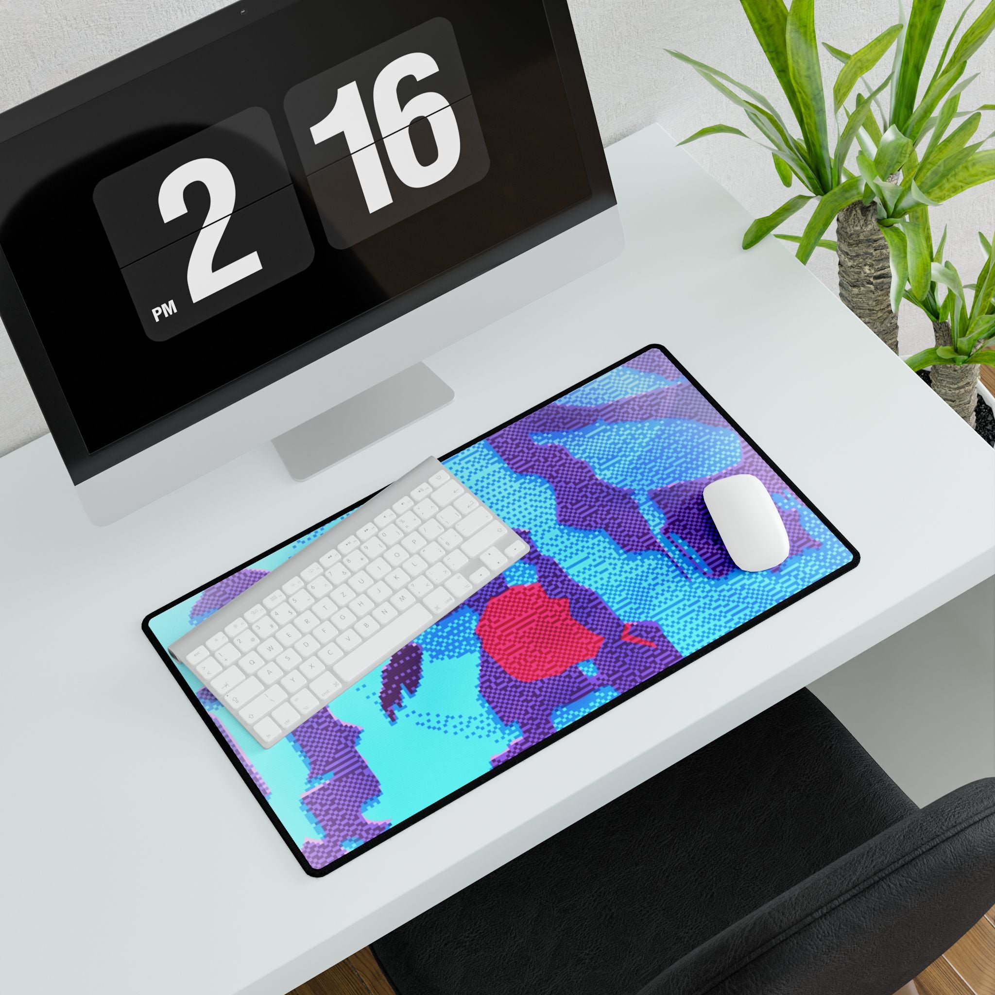 Retro Ice Cave Desk Mat - Glacial Frozen World Mouse Pad