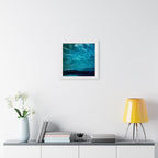 Serene Blue Sunrise Framed Poster - Calm Lake Landscape Wall Art