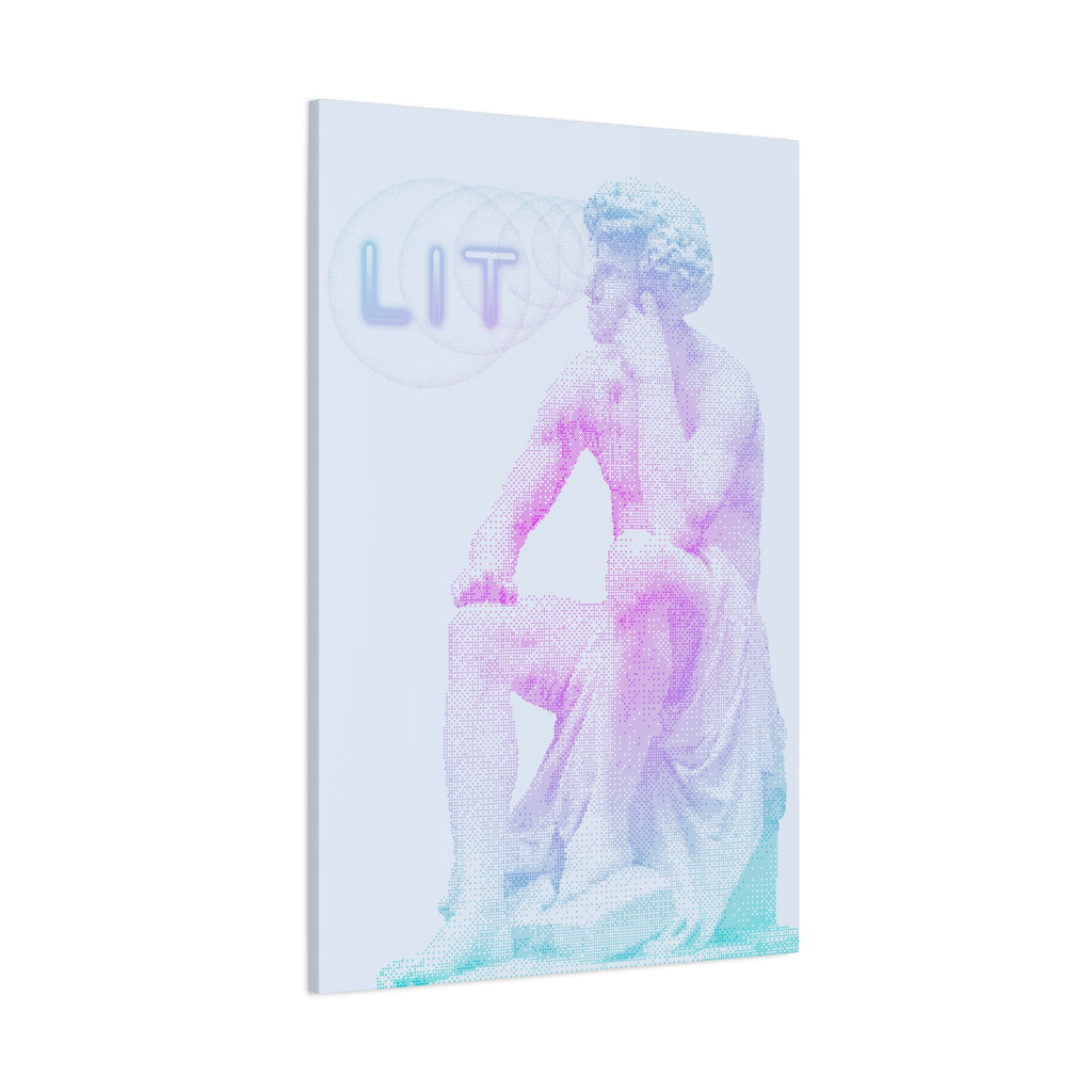 Lit Thinker Canvas Wall Art - Psychedelic Abstract Portrait Decor