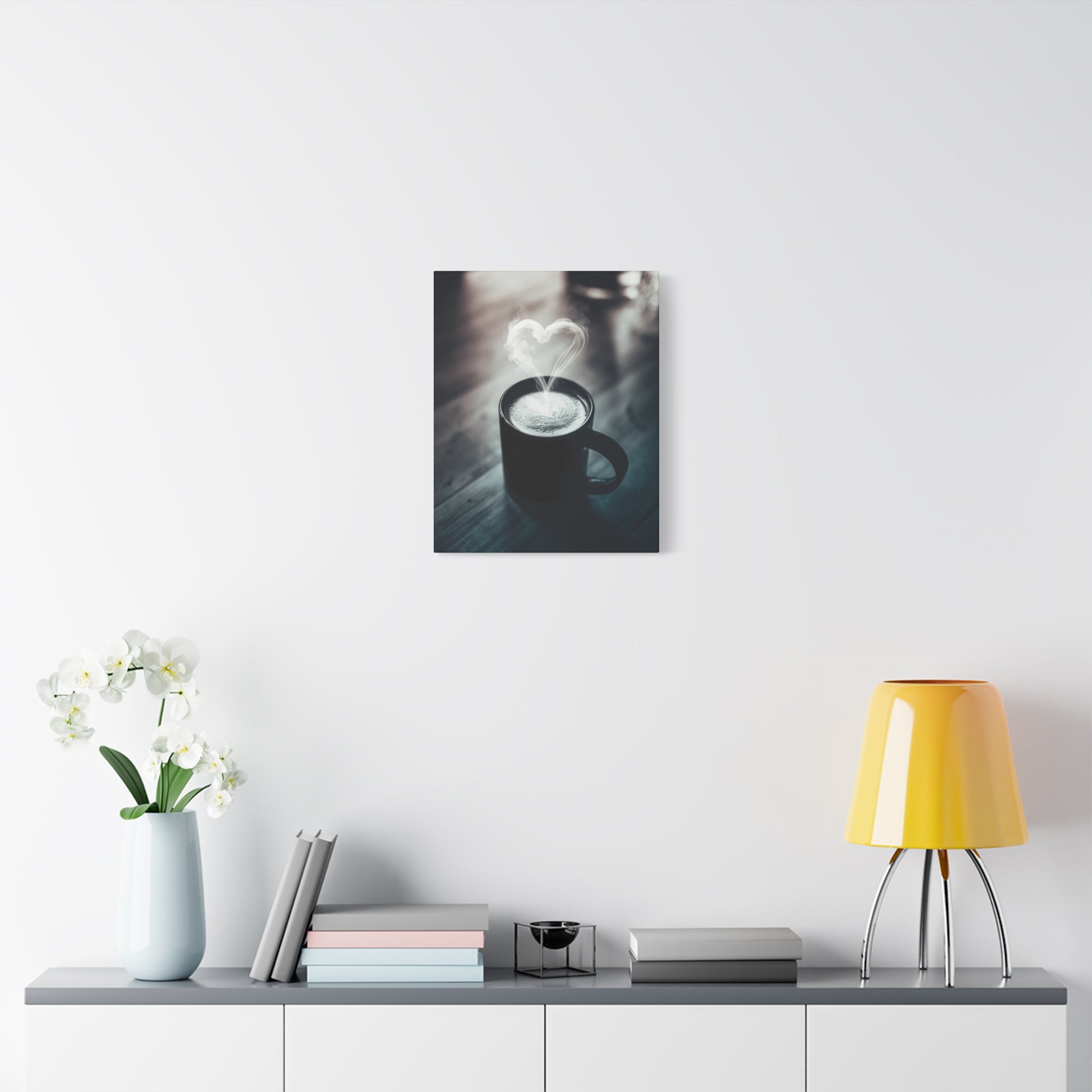 Coffee Love Kitchen Canvas Wall Art - Rustic Cafe Decor